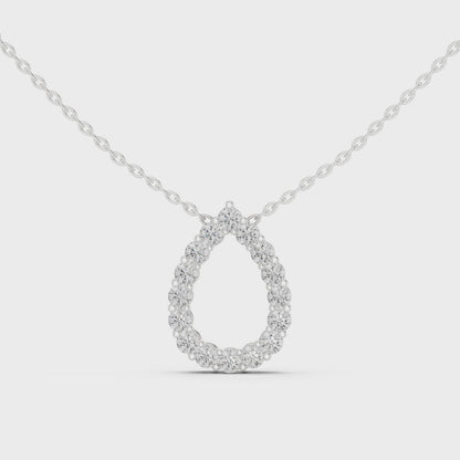Pear-shaped lab-grown diamond pendant necklace

Teardrop diamond solitaire pendant in white metal

Elegant pear cut diamond necklace for women