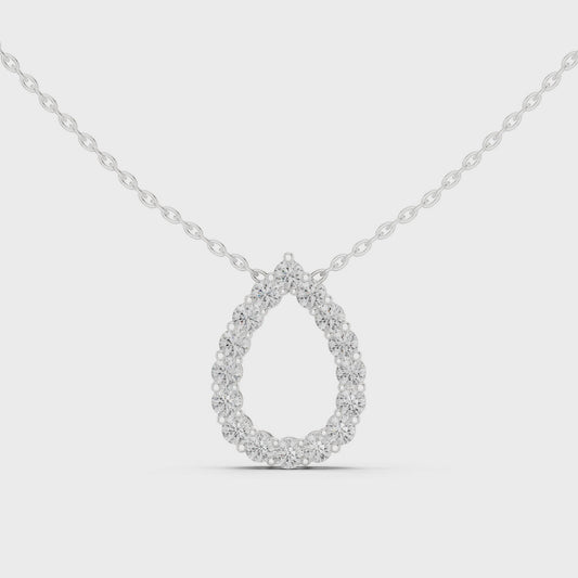 Pear-shaped lab-grown diamond pendant necklace

Teardrop diamond solitaire pendant in white metal

Elegant pear cut diamond necklace for women