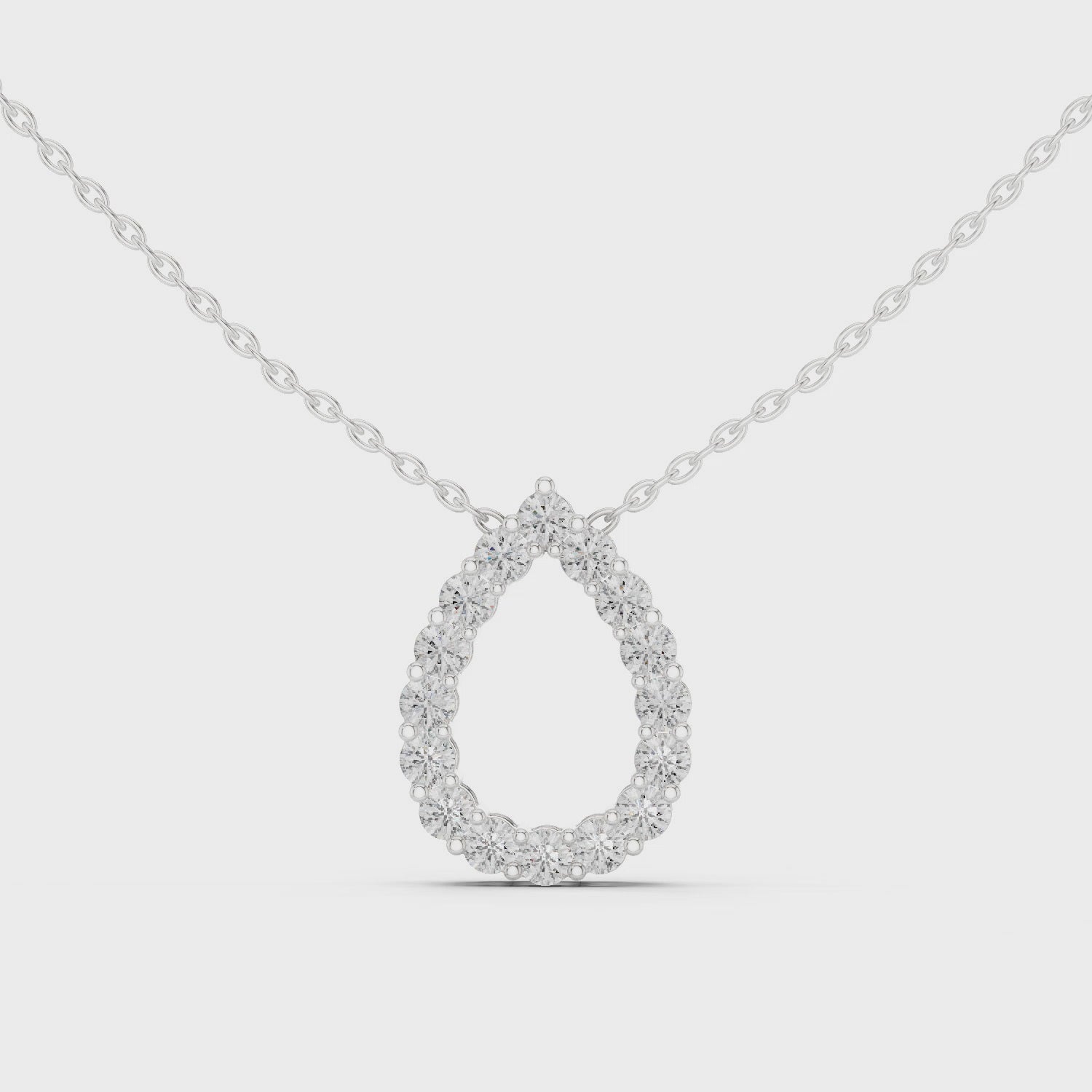 Pear-shaped lab-grown diamond pendant necklace

Teardrop diamond solitaire pendant in white metal

Elegant pear cut diamond necklace for women
