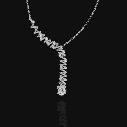 Sophisticated statement with this Spiral Diamond Drop Pendant Necklace