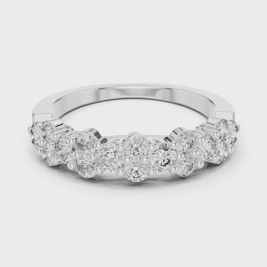 Round Halo Five-Stone Diamond Anniversary Ring | Timeless Brilliance