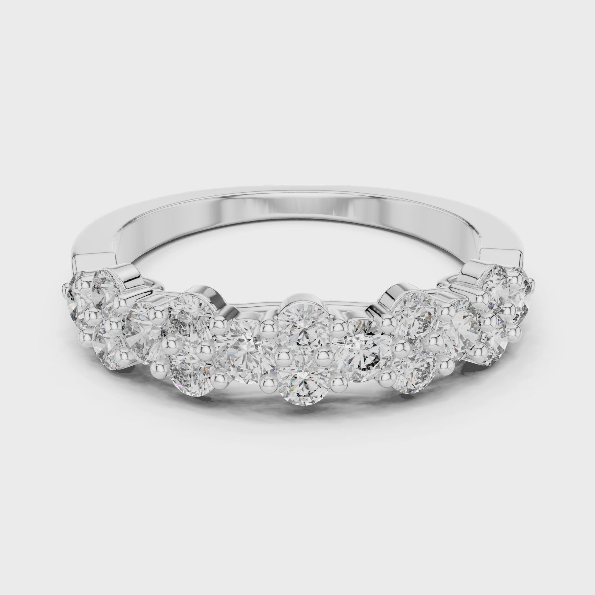 Round Halo Five-Stone Diamond Anniversary Ring | Timeless Brilliance