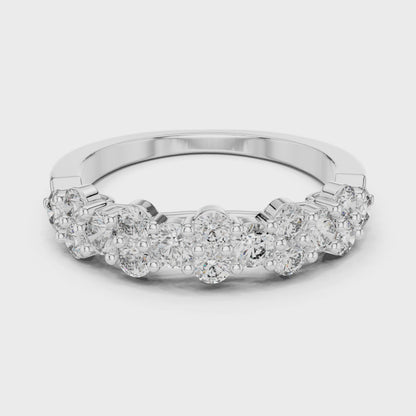 Round Halo Five-Stone Diamond Anniversary Ring | Timeless Brilliance