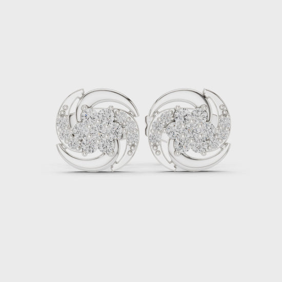 Pair of Lustrous Mirage swirl diamond stud earrings in white gold

Elegant women’s stud earrings featuring sparkling diamonds in a swirl design

Timeless fine jewelry earrings with swirl-inspired setting