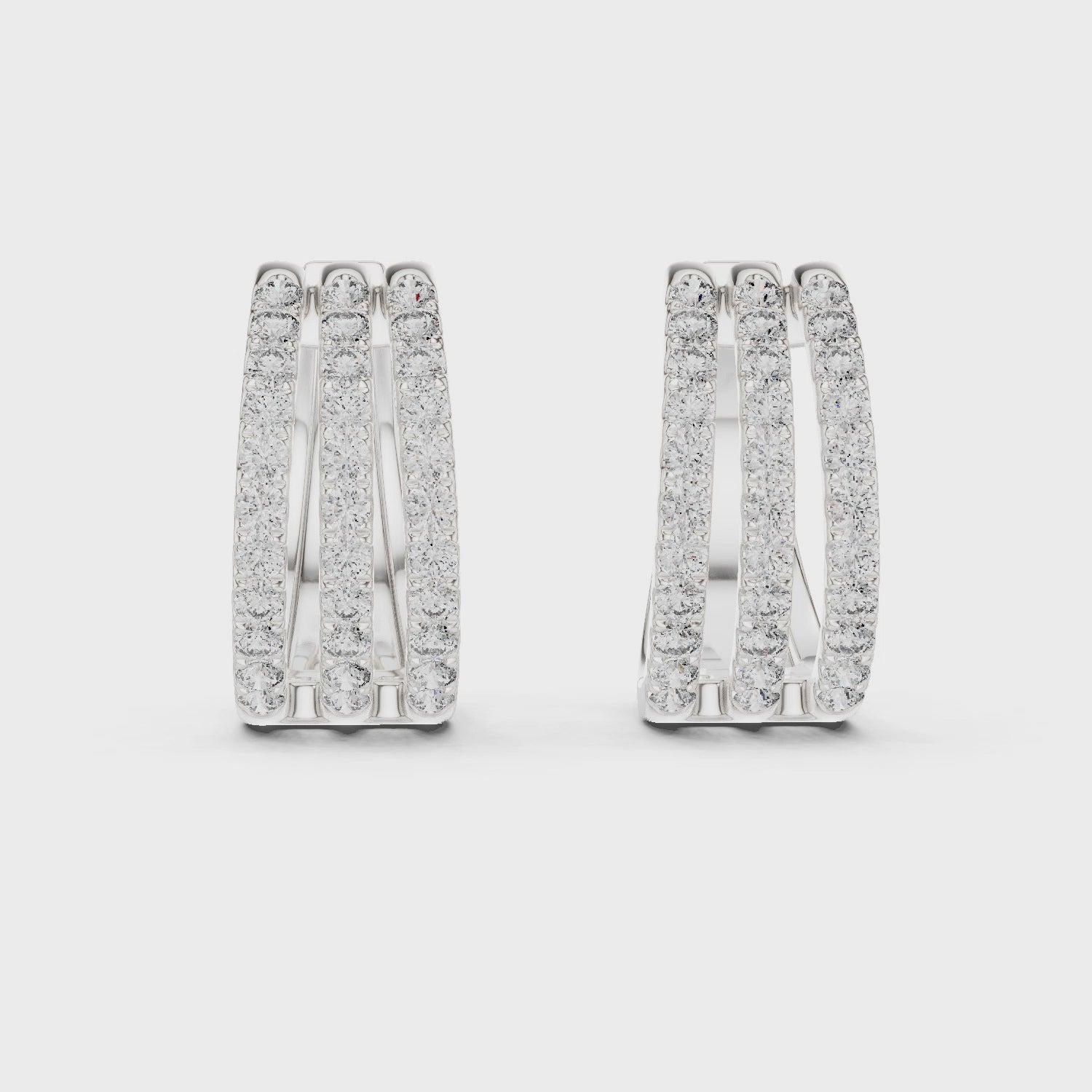 Diamond hoop earrings in white gold

Lab-grown diamond hoop close-up

Elegant classic diamond hoops