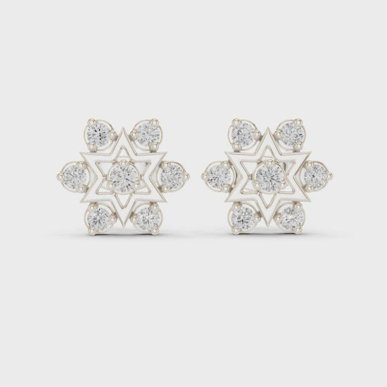 Six-pointed diamond star cluster stud earrings in white gold

Lab-grown diamond star earrings for women

Elegant cluster diamond stud earrings with star design