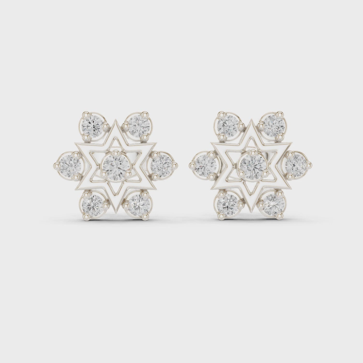 Six-pointed diamond star cluster stud earrings in white gold

Lab-grown diamond star earrings for women

Elegant cluster diamond stud earrings with star design