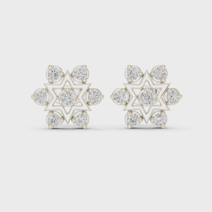 Six-pointed diamond star cluster stud earrings in white gold

Lab-grown diamond star earrings for women

Elegant cluster diamond stud earrings with star design