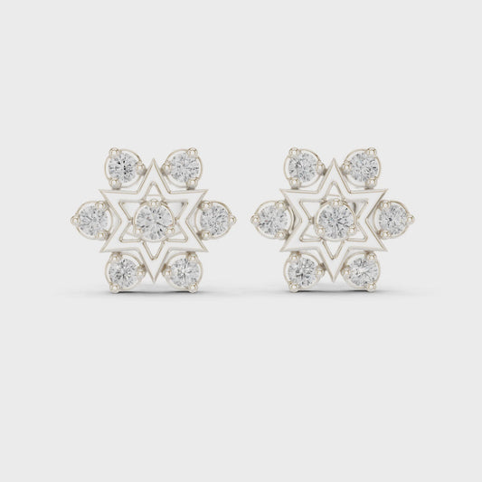 Six-pointed diamond star cluster stud earrings in white gold

Lab-grown diamond star earrings for women

Elegant cluster diamond stud earrings with star design