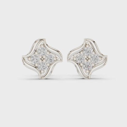Diamond star-shaped cluster stud earrings in white gold

Floral diamond cluster stud earrings with lab-grown diamonds

Elegant women’s star diamond stud earrings
