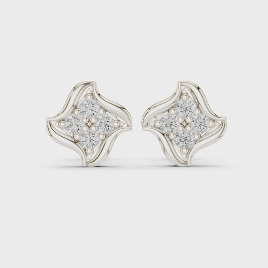 Diamond star-shaped cluster stud earrings in white gold

Floral diamond cluster stud earrings with lab-grown diamonds

Elegant women’s star diamond stud earrings