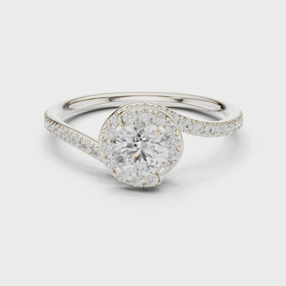 Round lab-grown diamond east-to-west bypass engagement ring

Pavé diamond bypass band engagement ring in white gold

Modern lab-grown diamond bridal ring